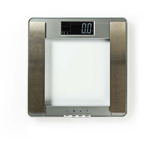Nedis Personenwaage / Digital / Silber / Gehärtetes Glas / Max. Wiegekapazität: 180 kg