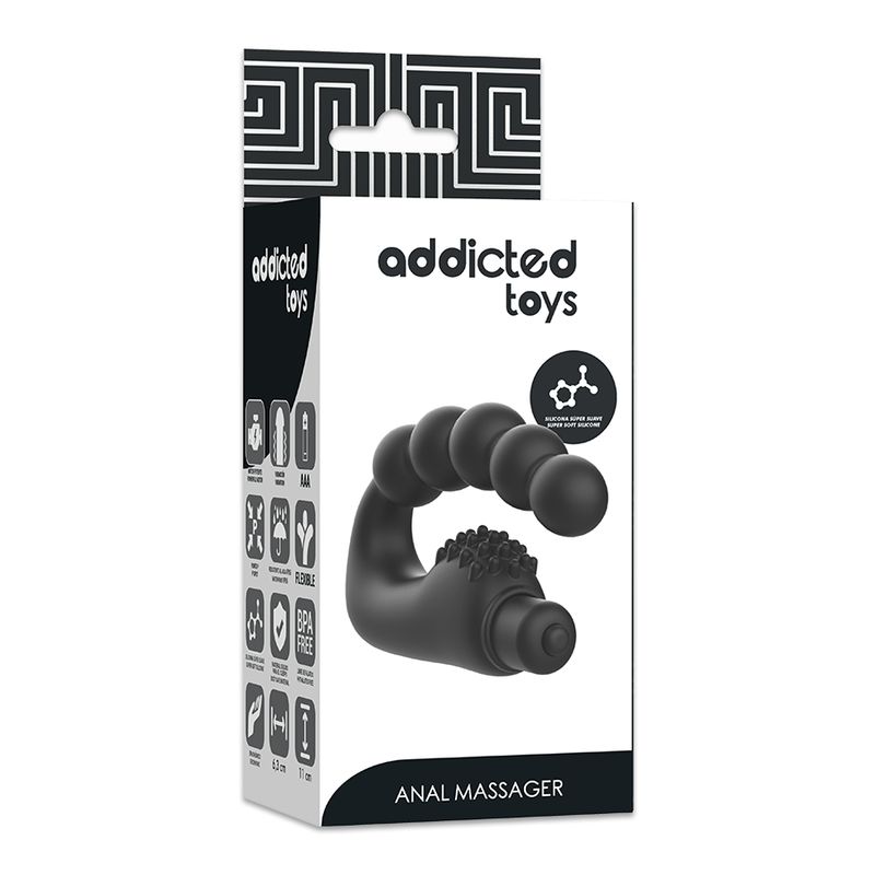 Verpackung für Analmassager mit Produktabbildung und Informationen.