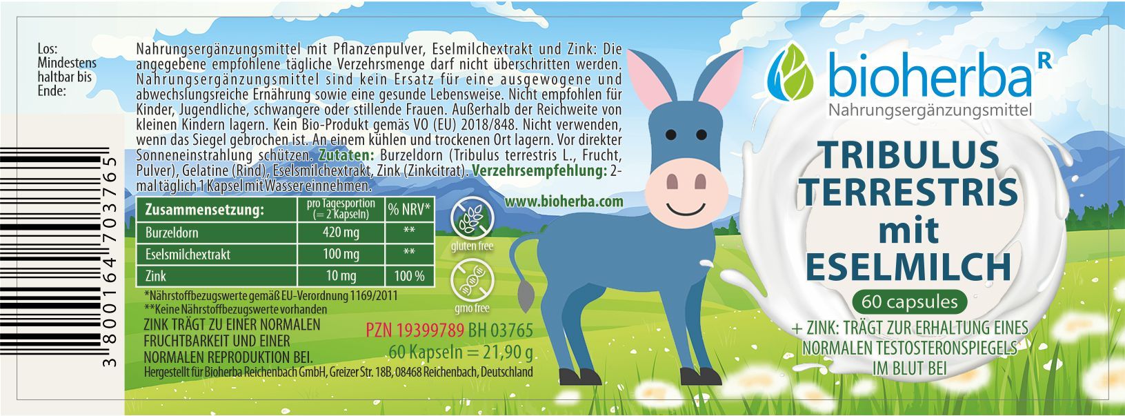 Bioherba Tribulus Terrestris mit Eselsmilch Kapseln
