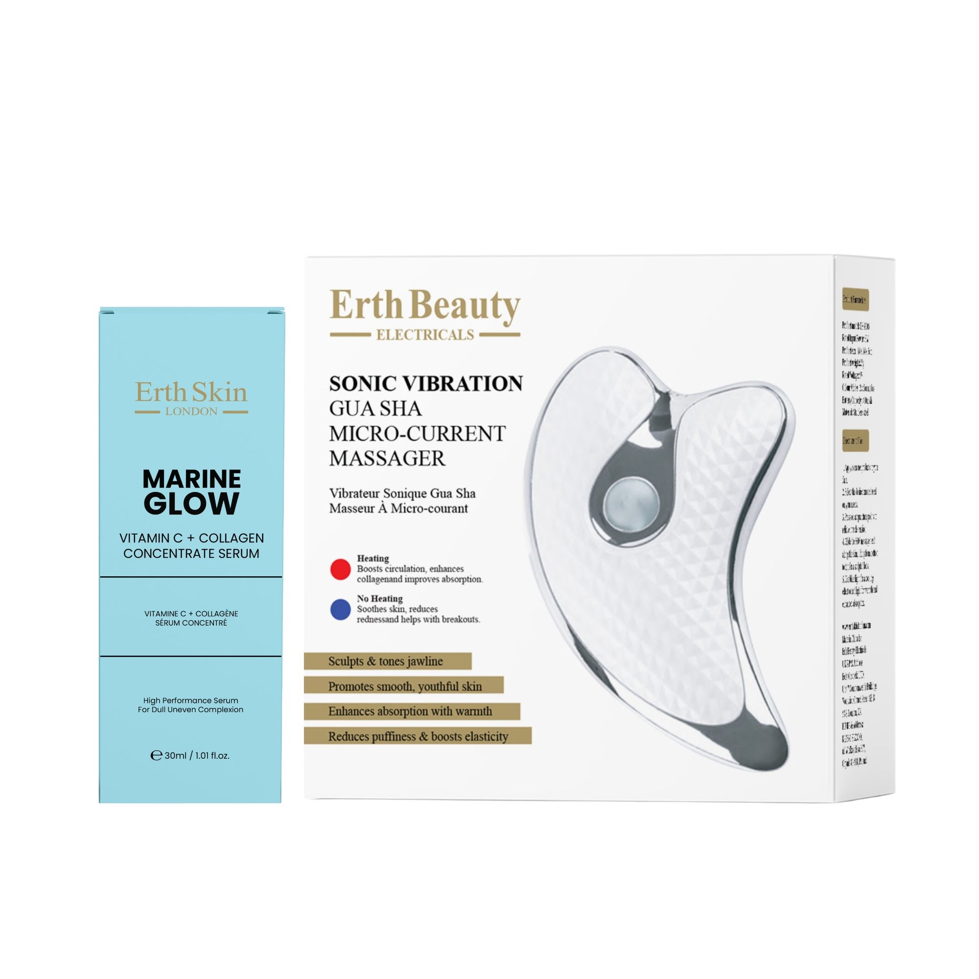 ErthSkin London Gua Sha Mikrostrom Duo Vitamin C Kollagen