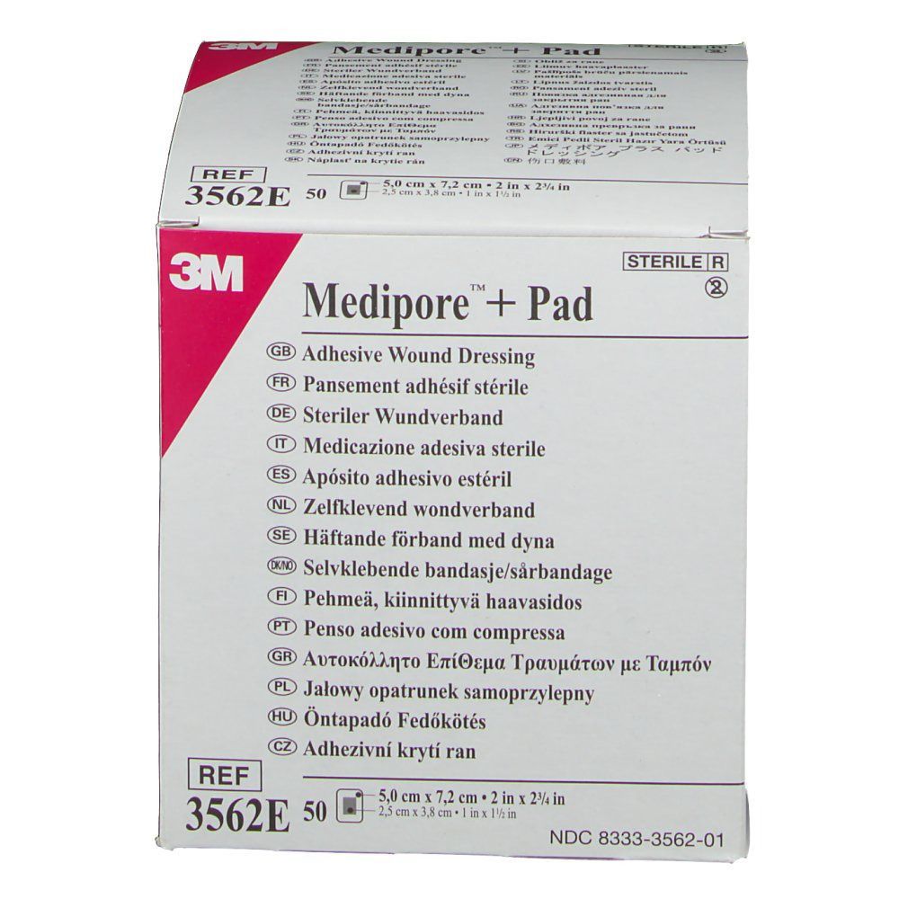 3M Medipore 3562E + Pad Steriler Wundverband mit Wundauflage 5 x 7,2 cm