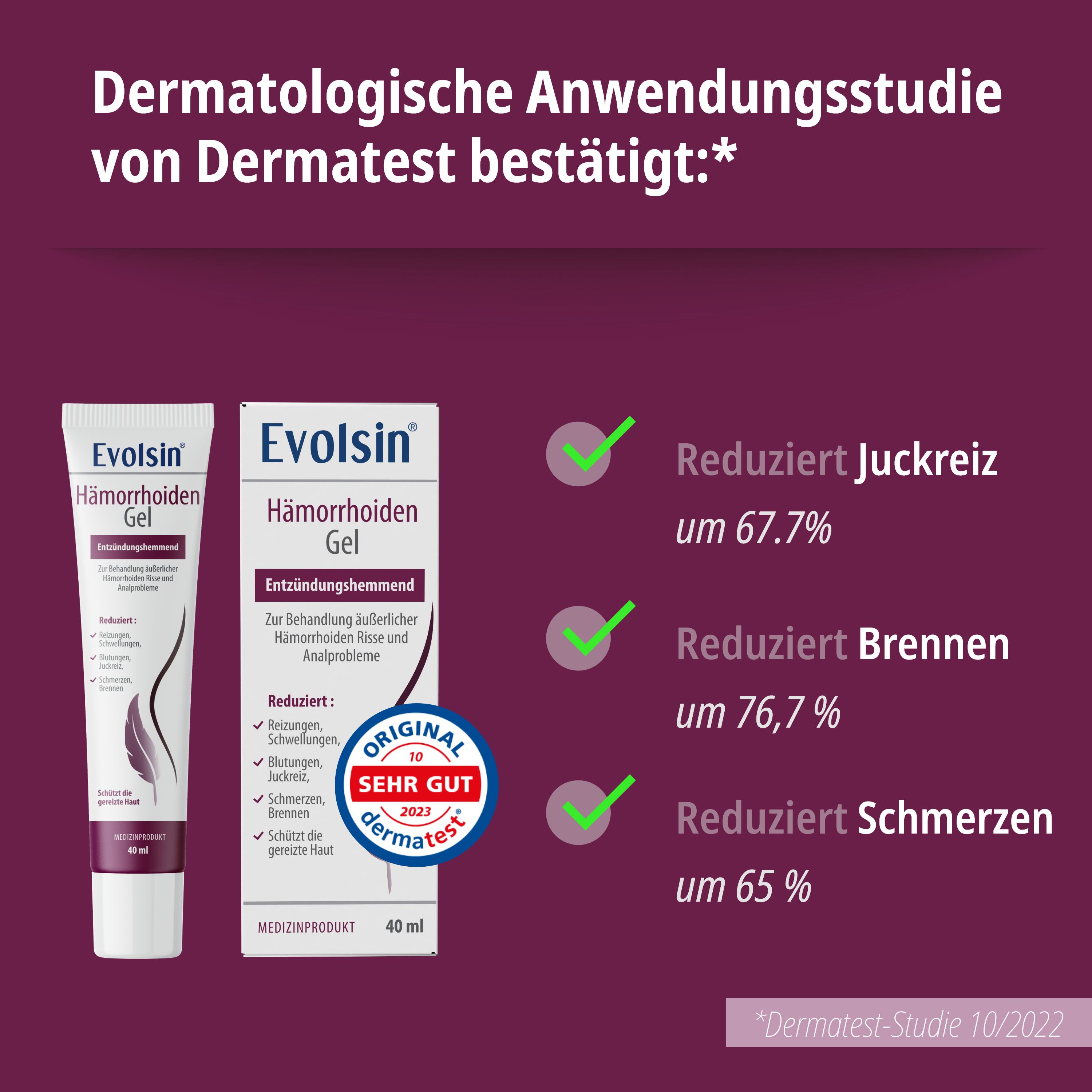 Evolsin® Hämorrhoiden Gel Doppelpack - Hämorrhoiden Salbe gegen Brennen, Schmerz & Juckreiz