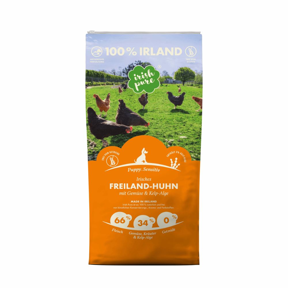 Hundefutter-Sack "Irish Pure" mit Huhn, Gemüse & Kelp-Alge. 100% Irland.