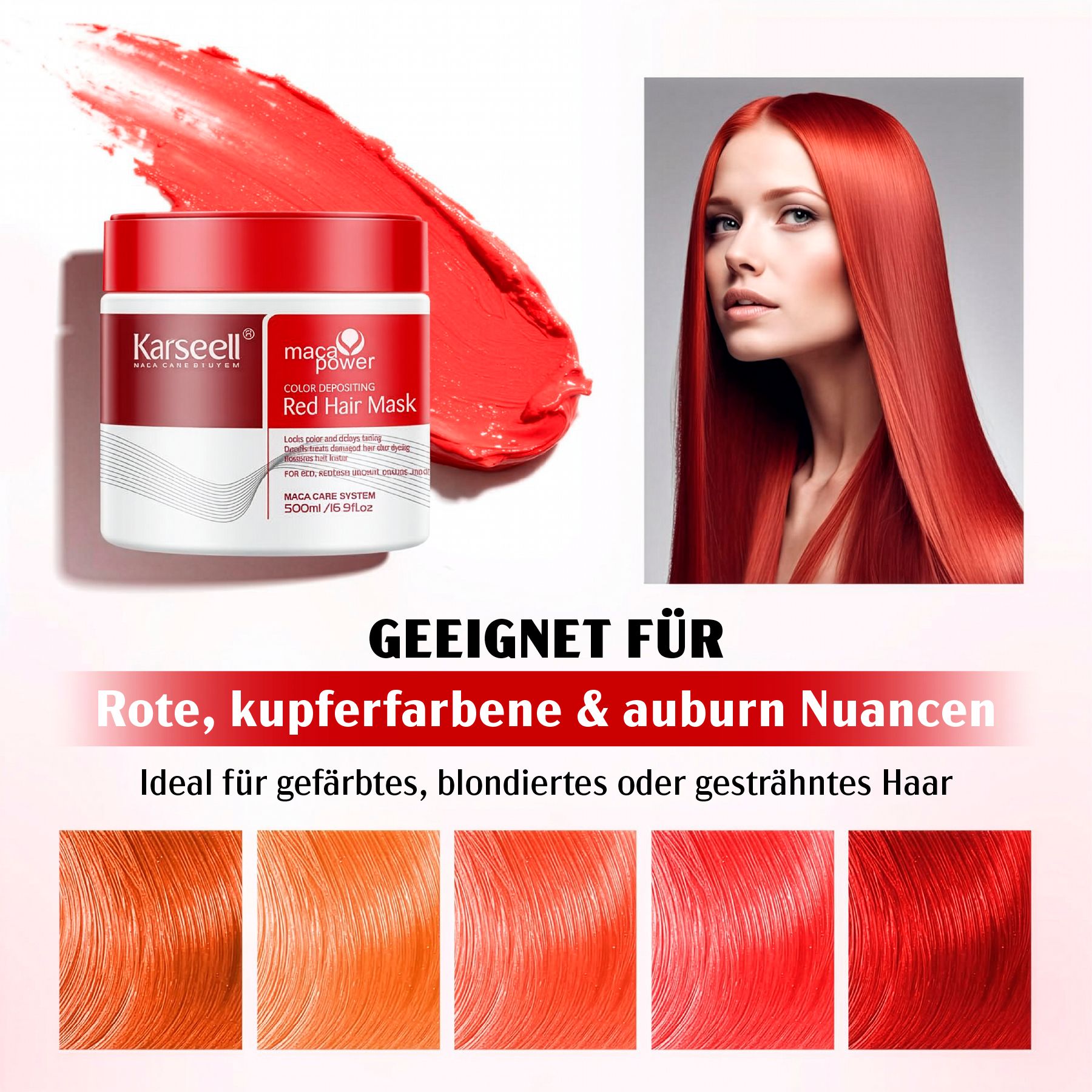 KARSEELL Haarmaske Rote Farbschutz Farbauffrischung Coloriertes Haar