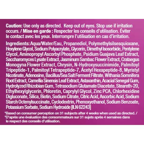 Text mit Inhaltsstoffen und Vorsichtshinweisen. Enthält Aqua/Wasser, Propandiol, etc.