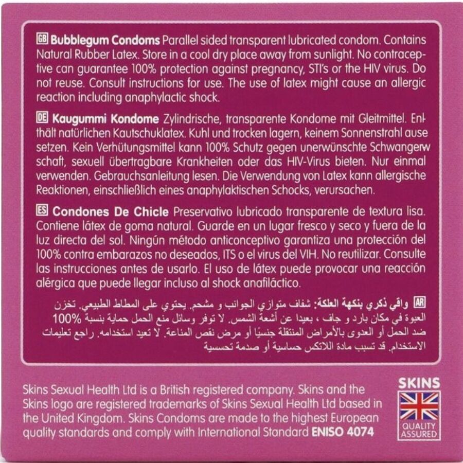 Rückseite der Verpackung mit Text in mehreren Sprachen. Enthält Informationen zu Inhaltsstoffen und Gebrauch.