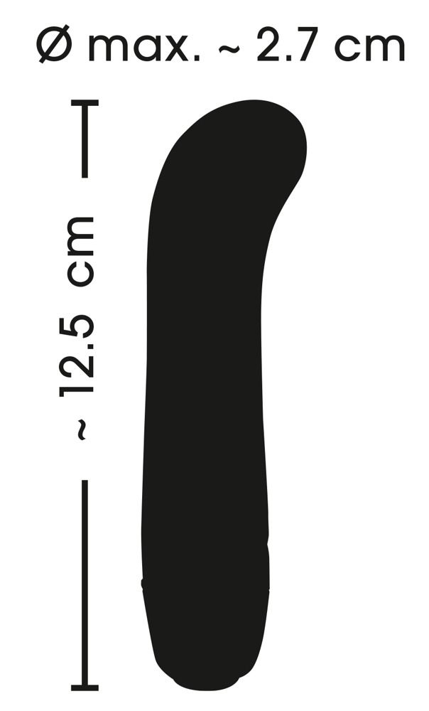 Lila Mini G-Punkt Vibrator mit geöffnetem Batteriefach.