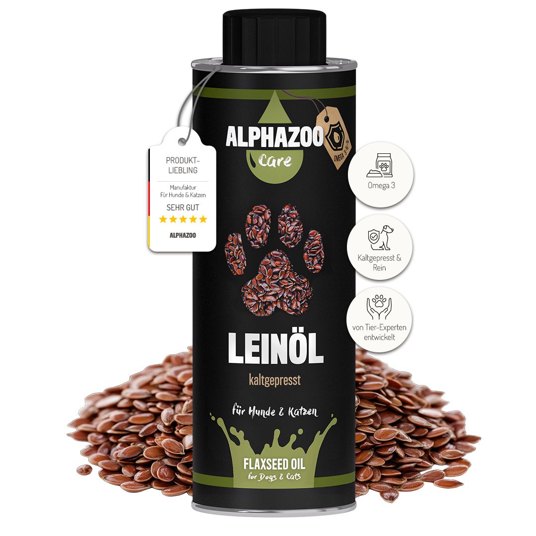 ALPHAZOO Premium Leinöl für Hunde und Katzen