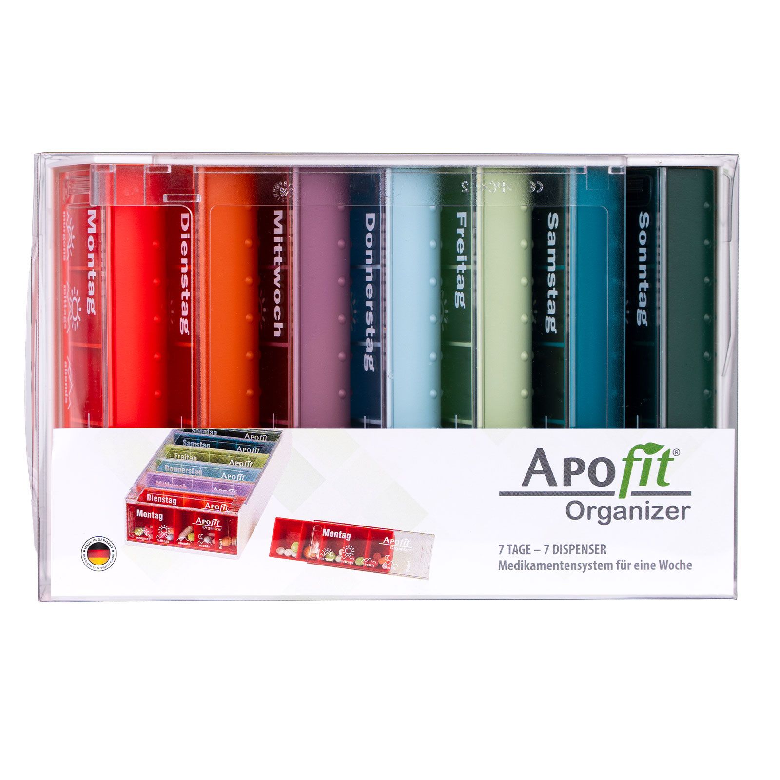 APOfit Wochendispenser 7 Dosierer Organizer bunt
