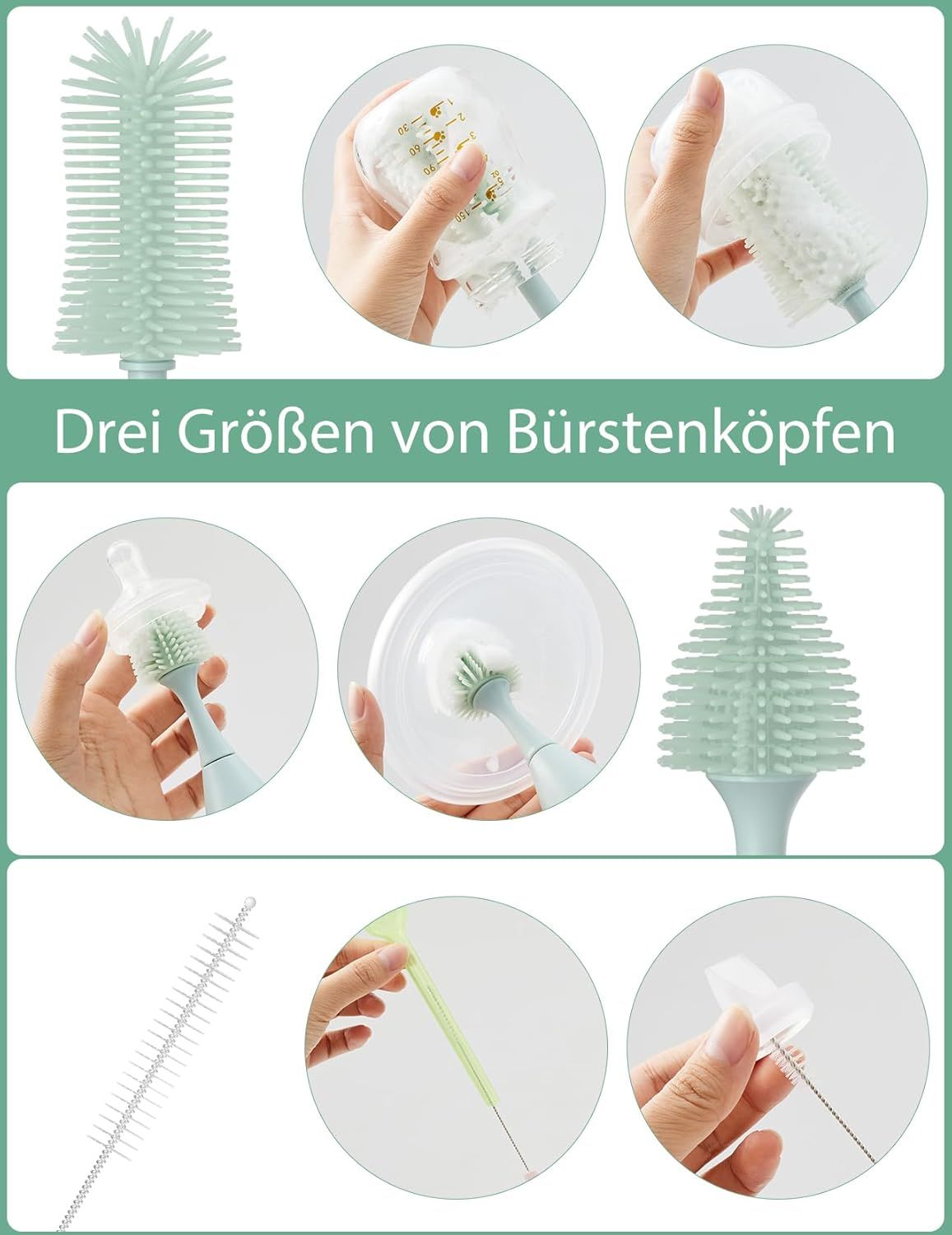 Momcozy Baby Flaschenbürste Set mit Druck-Schaumtechnologie