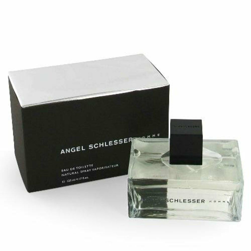 Flakon und Schachtel. Aufschrift: ANGEL SCHLESSER Homme. Eau de Toilette. 125ml.