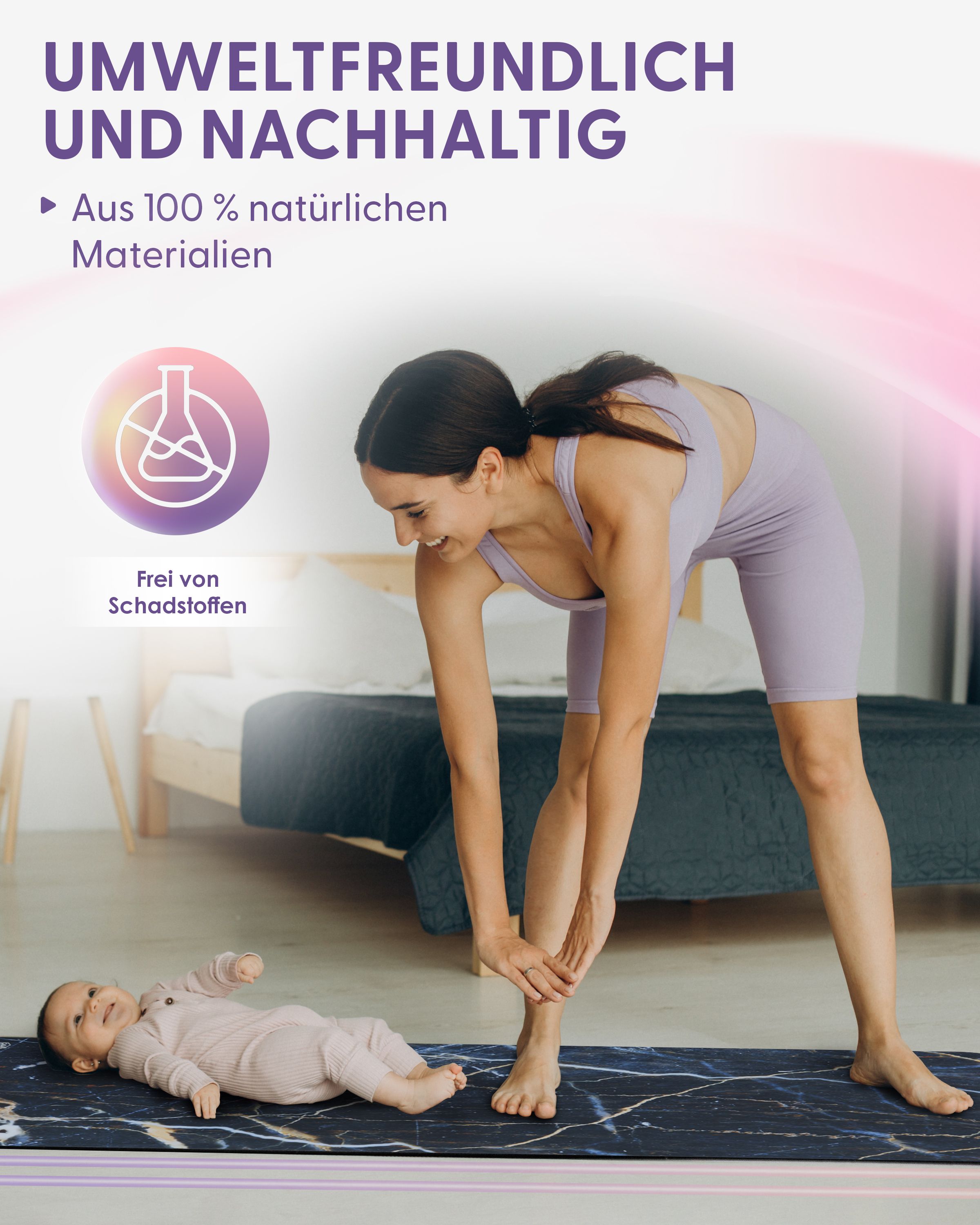 Fitness- & Yogamatte - dark marble