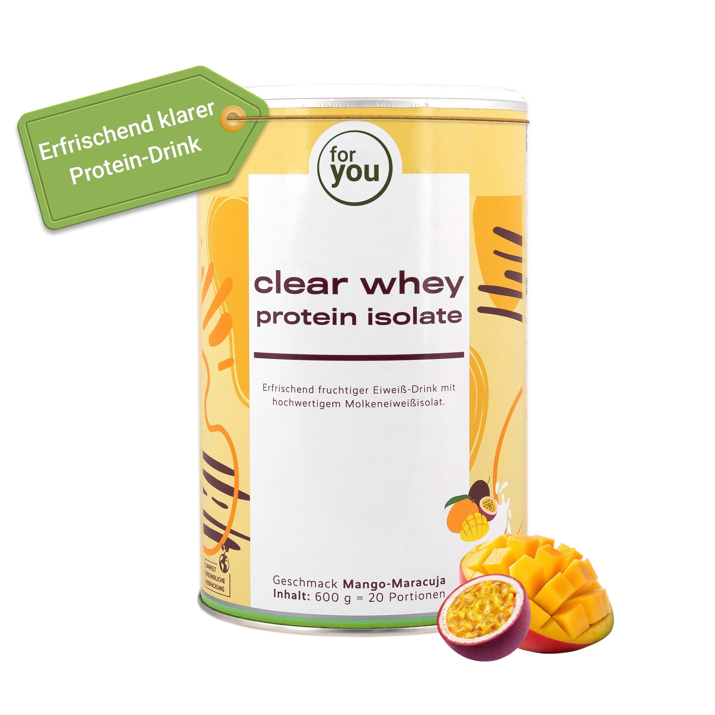 Dose Clear Whey Protein Isolate Mango-Maracuja, 600g.