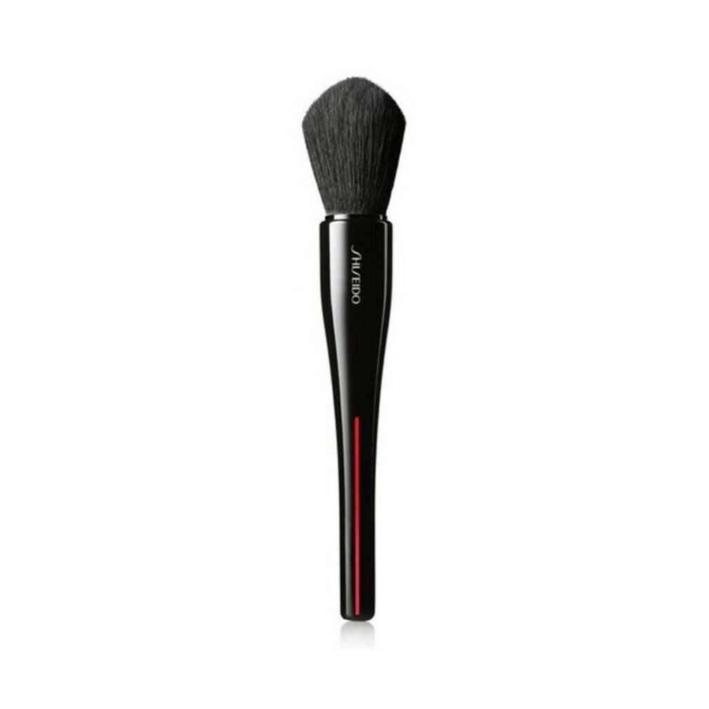 Pinsel mit schwarzem Borstenkopf und schwarzem Griff mit rotem Streifen. SHISEIDO-Logo auf dem Griff.