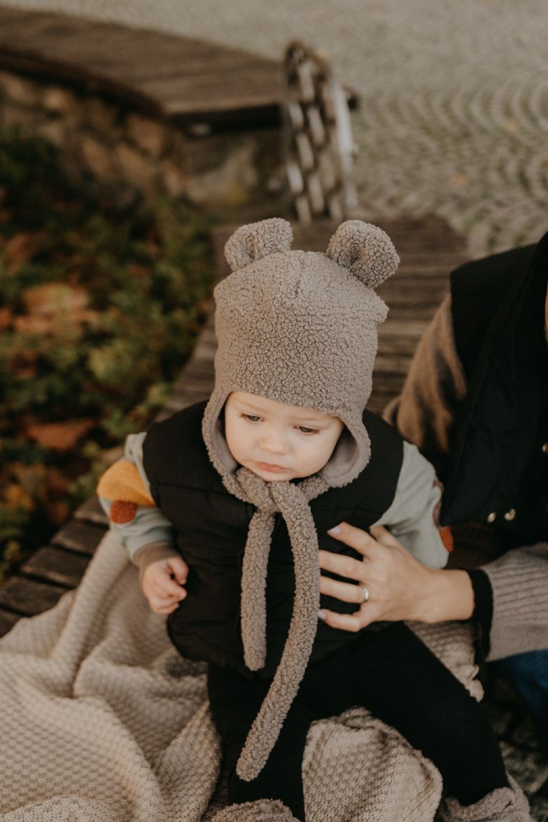T-TOMI Cap TEDDY Grey (0-3 Monate)