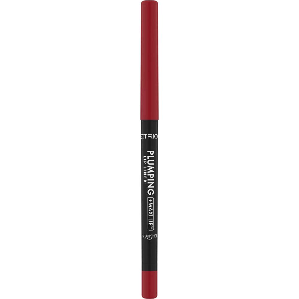 Catrice Lipliner. Roter Stift mit schwarzem Schaft. Aufschrift: PLUMPING + MAXI LIP.