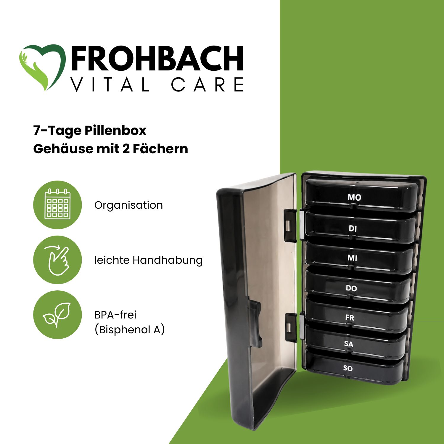 Frohbach 7-Tage-Tablettenbox 2 XL-Fächer