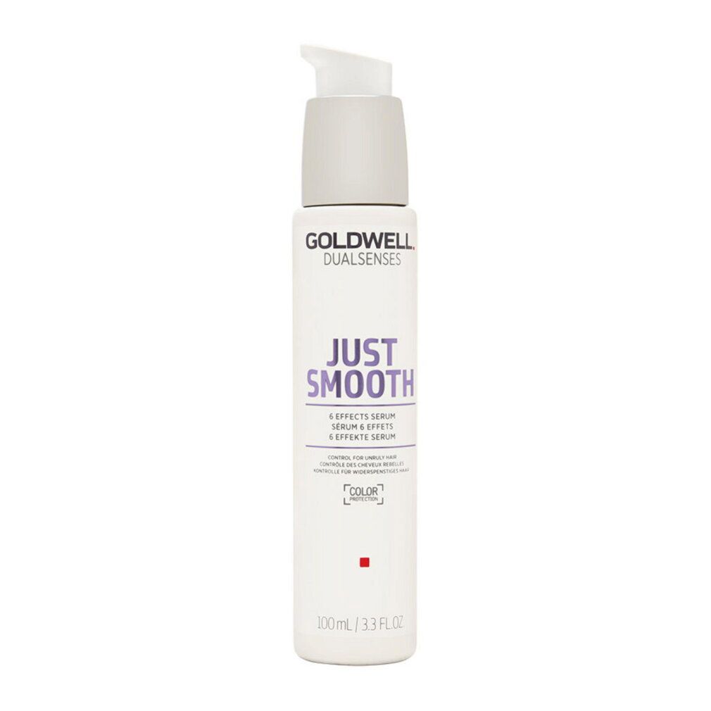 Goldwell Dualsenses Just Smooth 5 Effects Serum in weißer Flasche mit Pumpspender, 100ml.