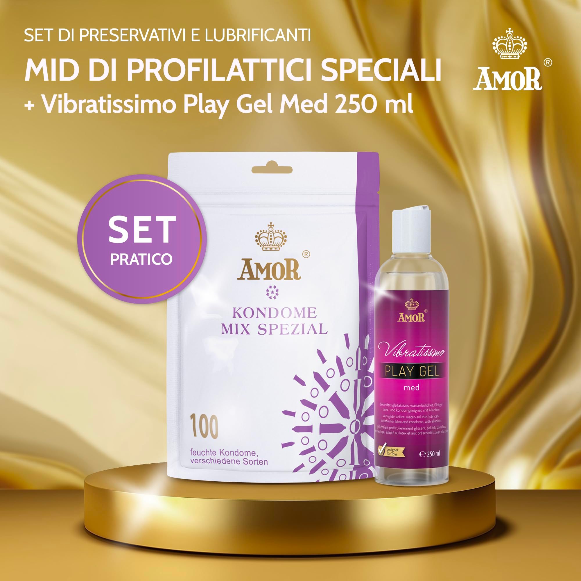 AMOR Mix Special Kondome + PlayGel Natural Set