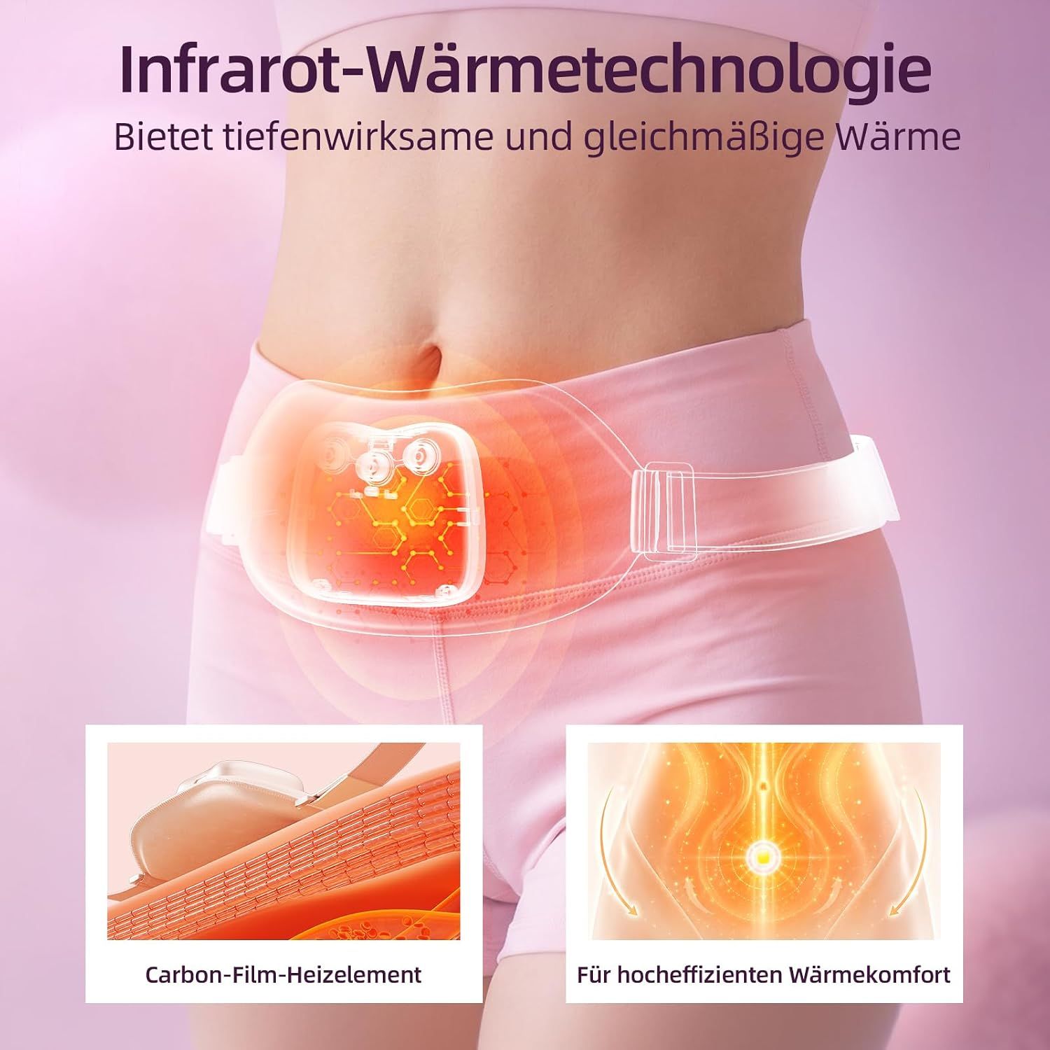 Bauchbereich mit Infrarot-Wärmetechnologie und Carbon-Heizelement.
