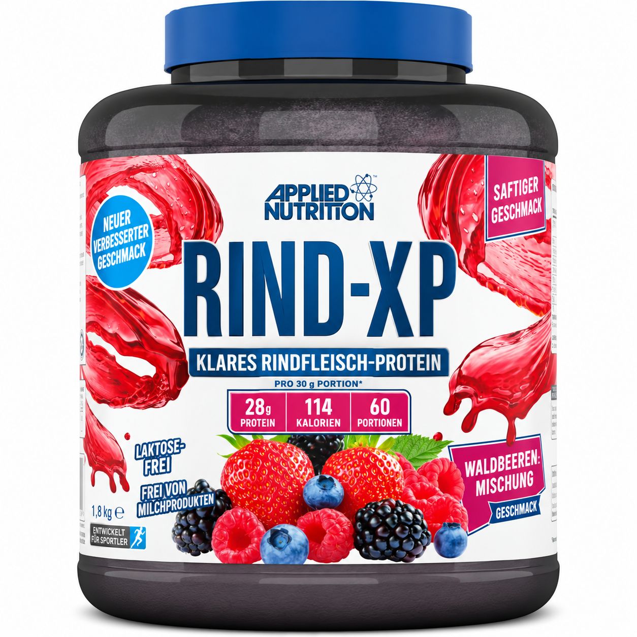 Applied Nutrition Rind-XP Pulver, 1,8kg, Beerenmischung, laktosefrei.