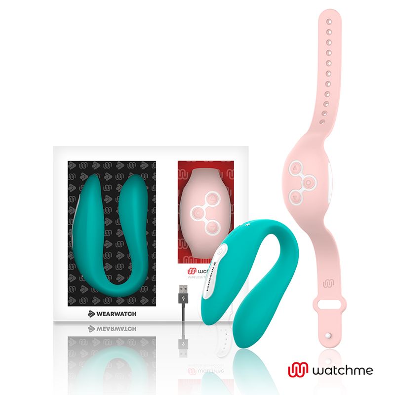 Wearwatch Dual-Technologie Watchme Vibrator-Set mit Armband und Ladekabel.