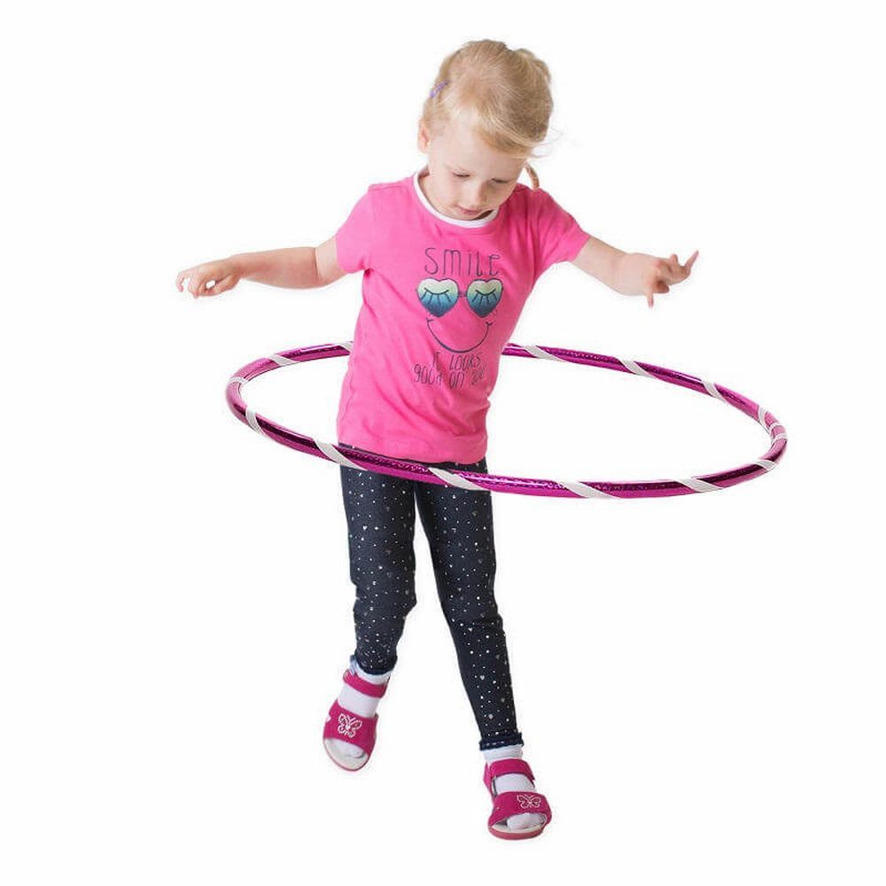 Hoopomania Funny Kinder-Hula-Hoop | Ø 60 cm | Pink-Weiß