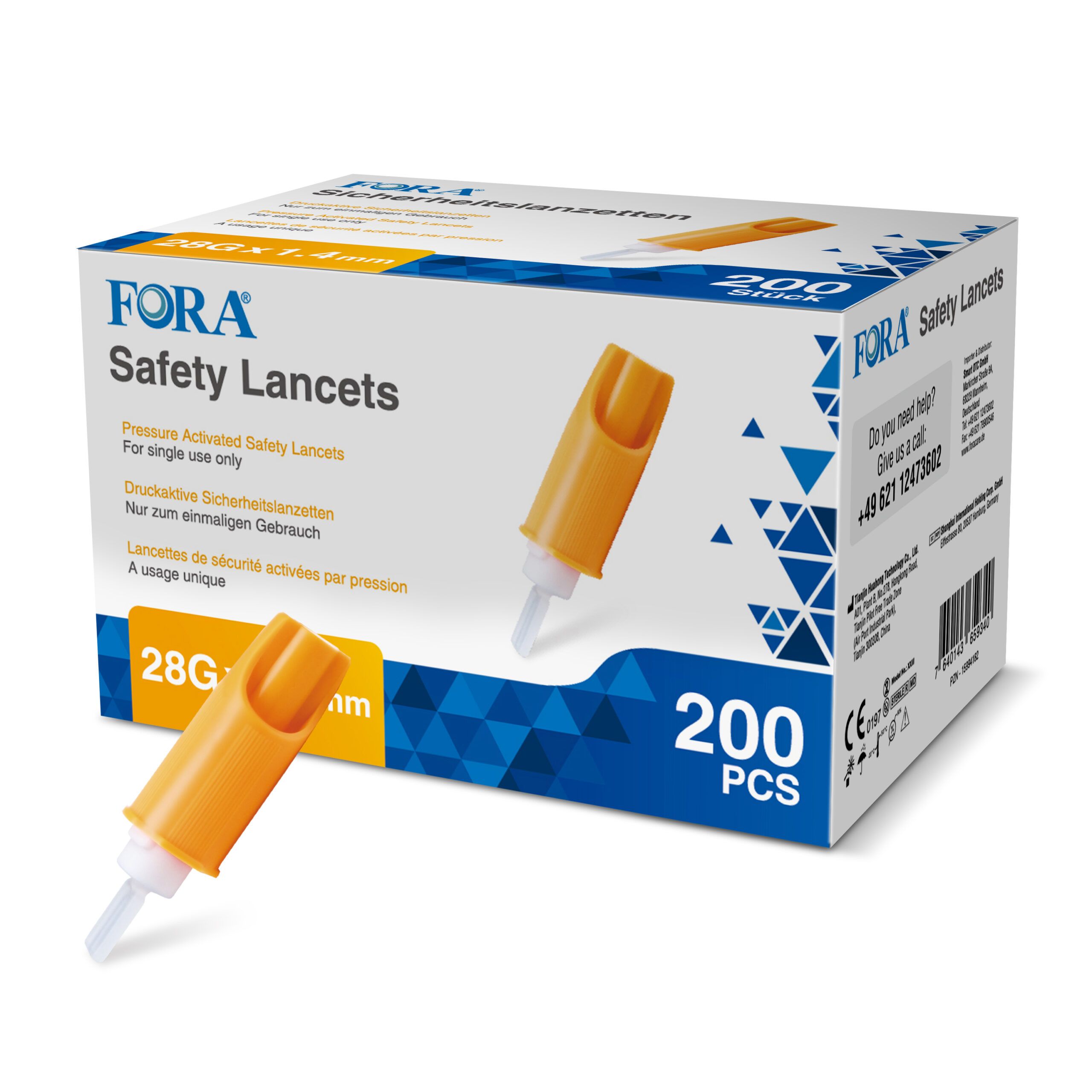 FORA Sicherheitslanzetten - 28G (200 Stück)