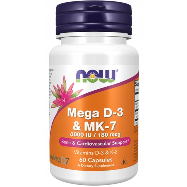 Now Foods Mega D3 4000 IU und MK-7 60 Kapseln