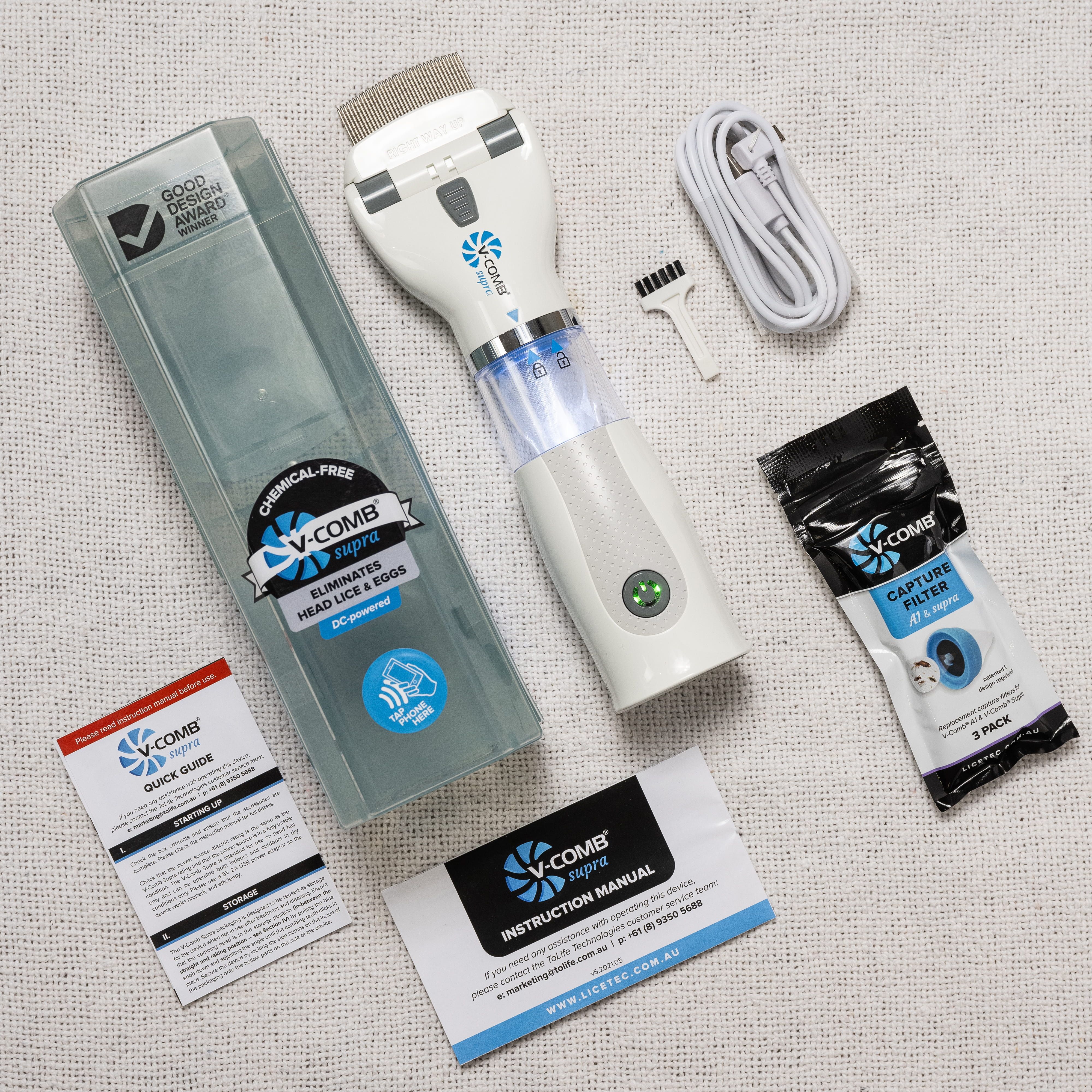 LICETEC V-COMB Supra elektrischer Läusekamm