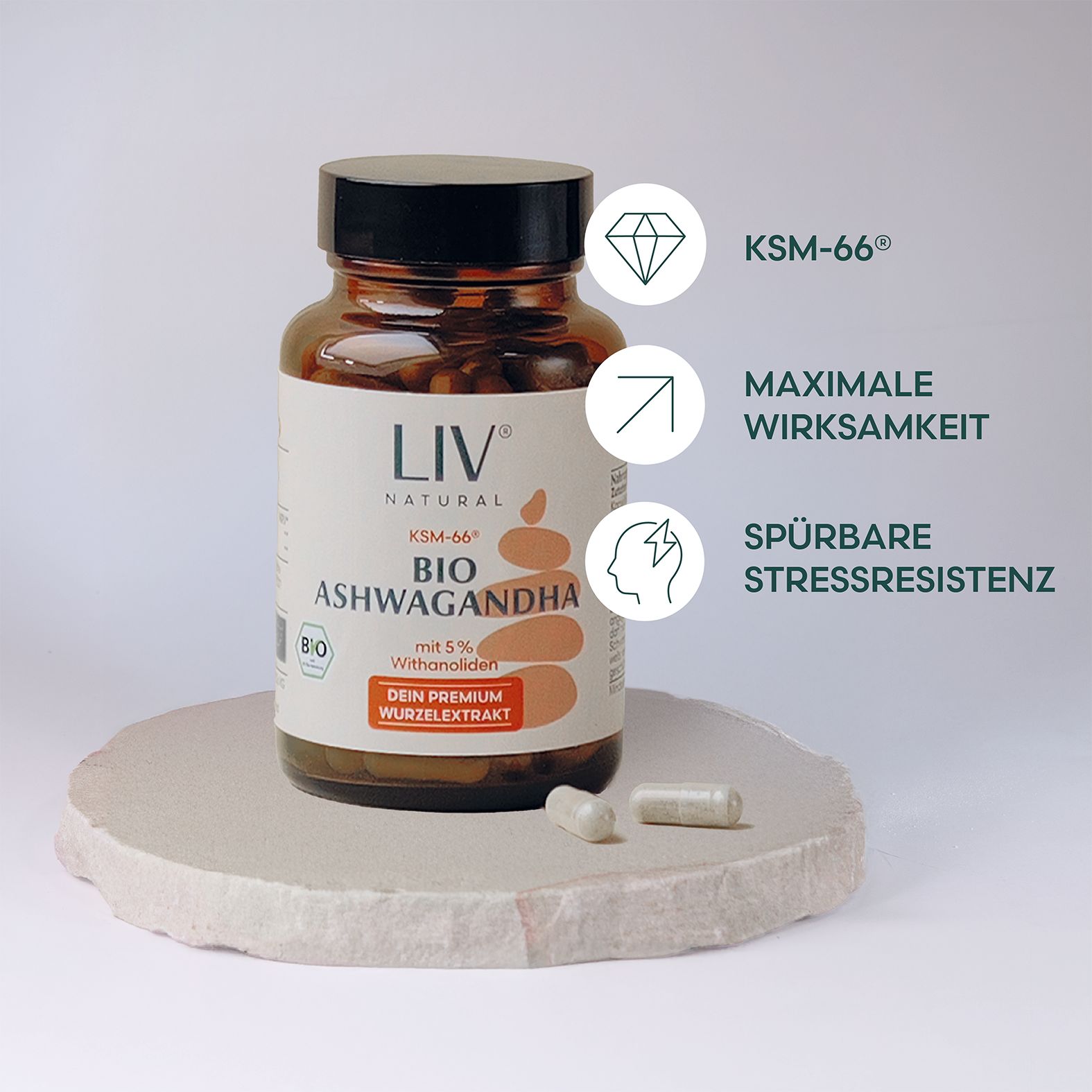 LIV Bio Ashwagandha Kapseln KSM-66®
