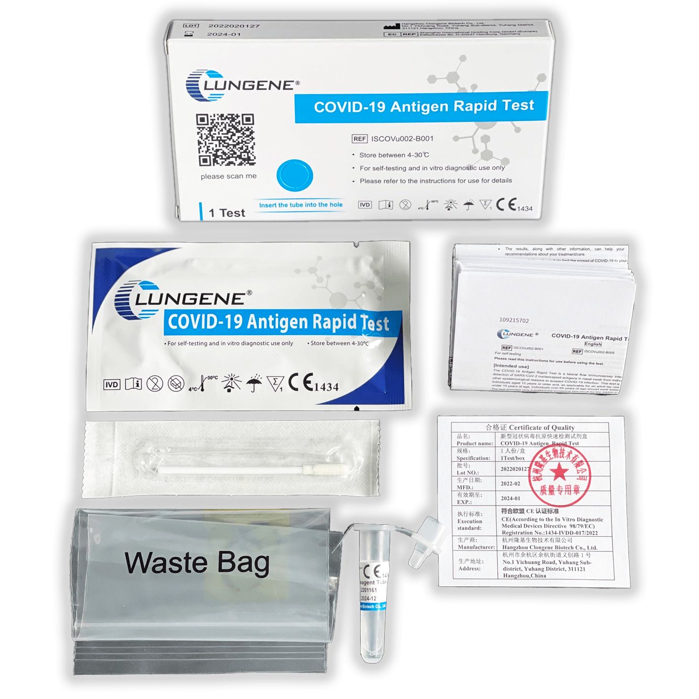 Clungene® LAIEN Antigen Test - COVID-19 Schnelltest (Nasal Swab) - CE 1434