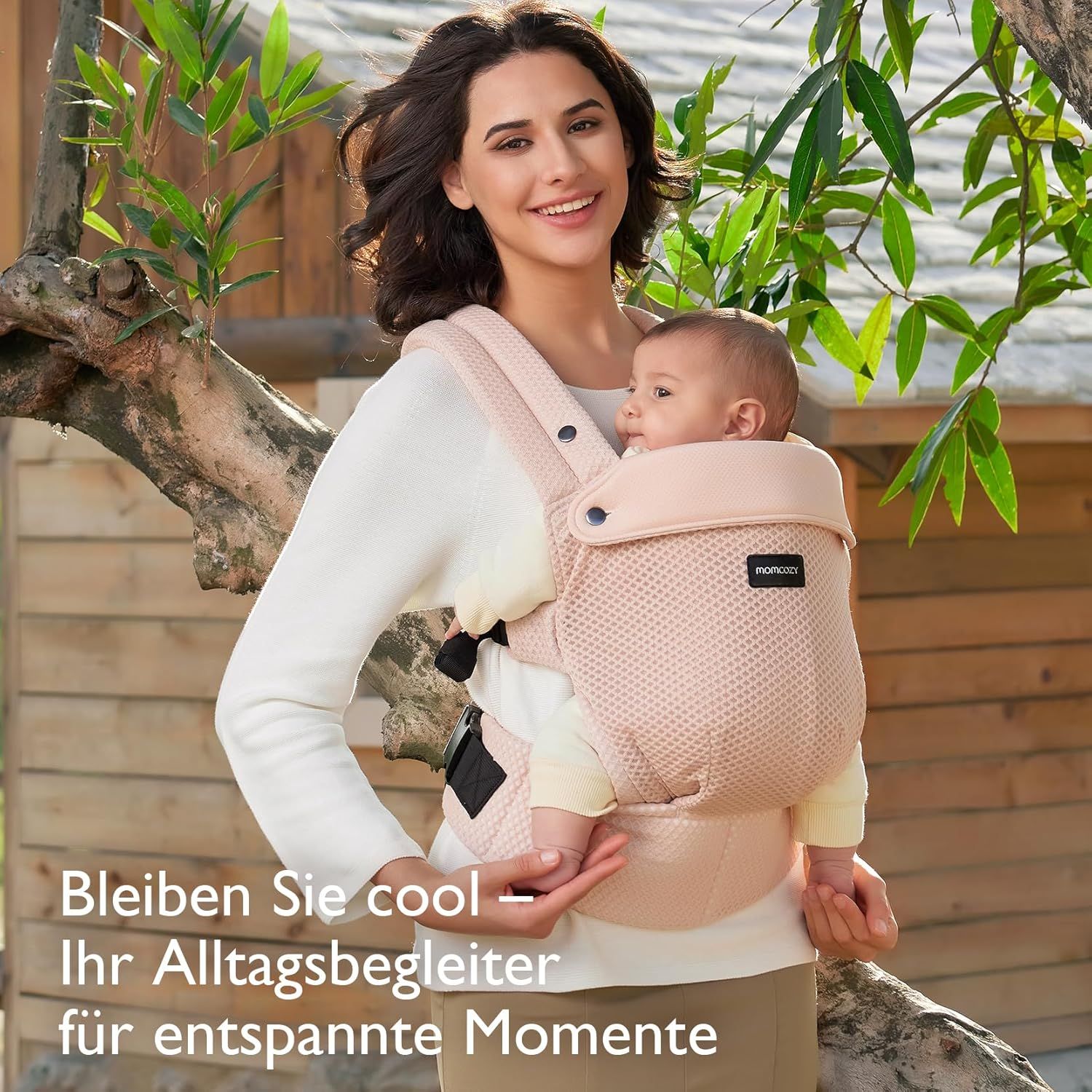 Momcozy Baby Trage - Leichte & Atmungsaktive Rosa