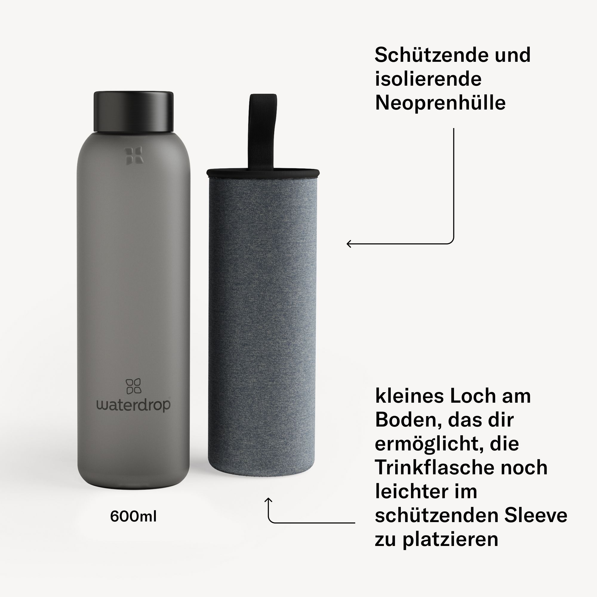 waterdrop® Glasflasche