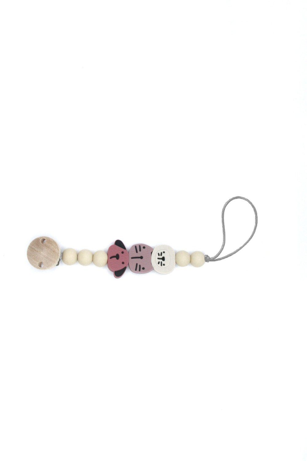 the cotton cloud Schnullerkette Animals Pink