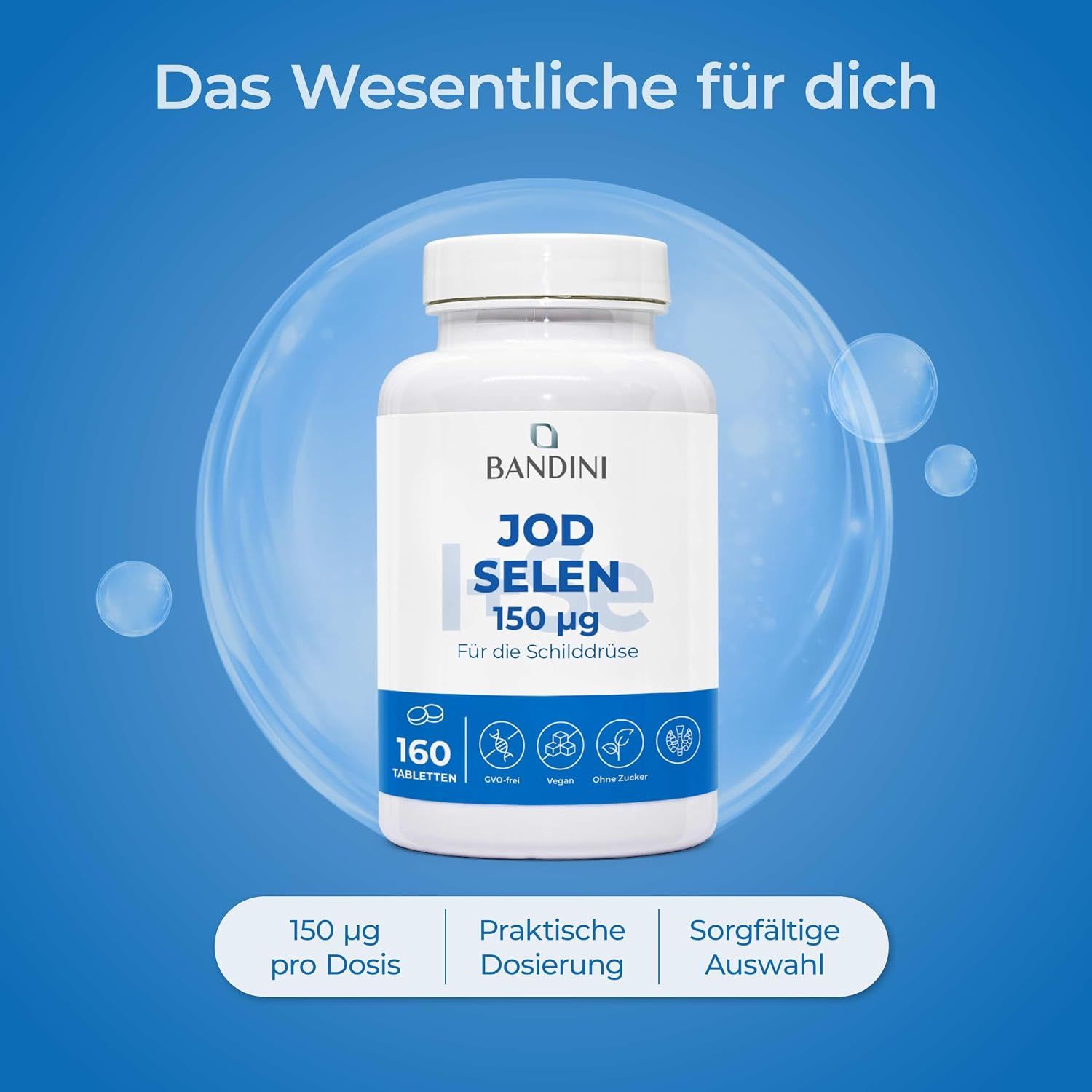 Bandini Jod Selen Tabletten, 160 Stück.