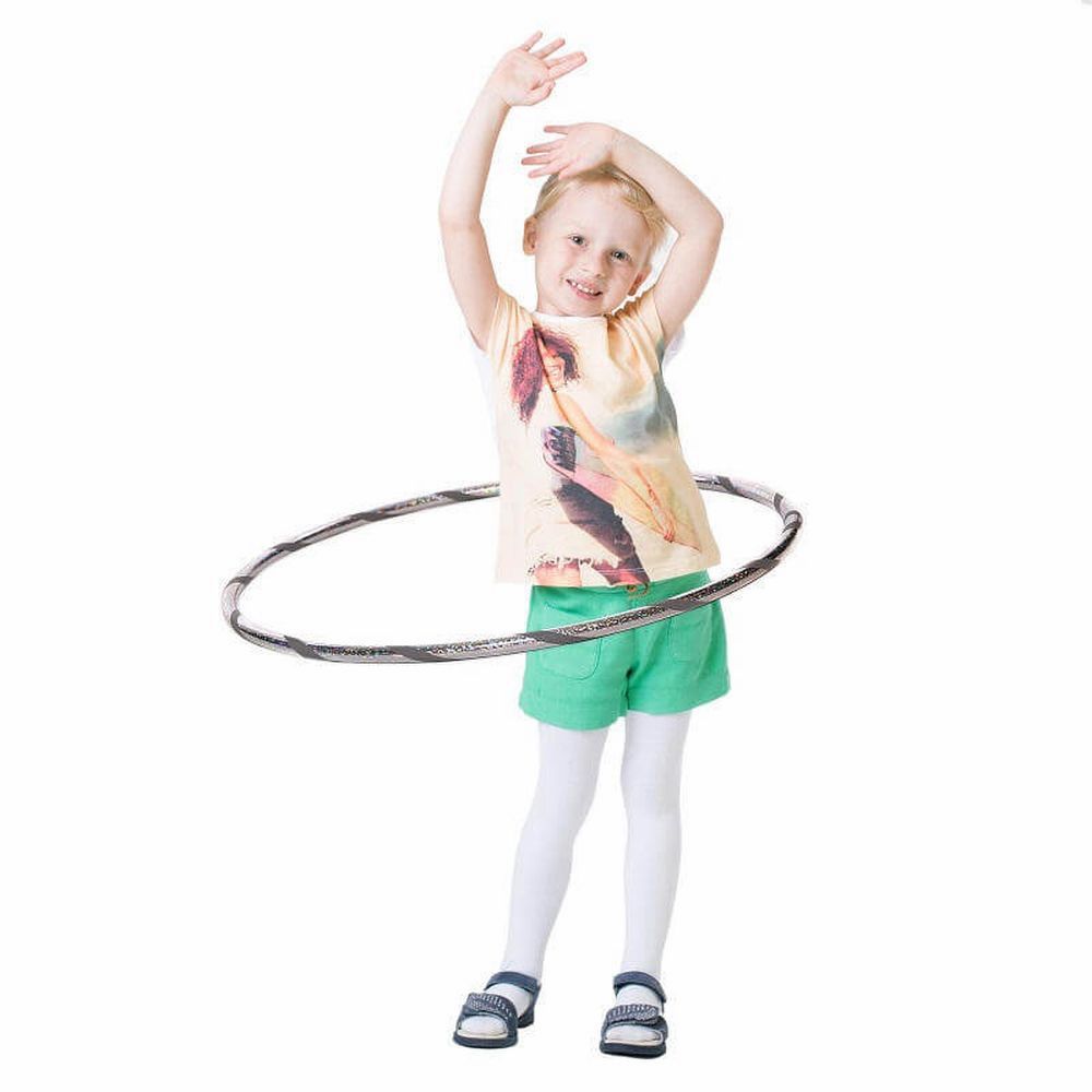 Hoopomania Glamour Kinder-Hula-Hoop | Ø 70 cm | Silber-Grau