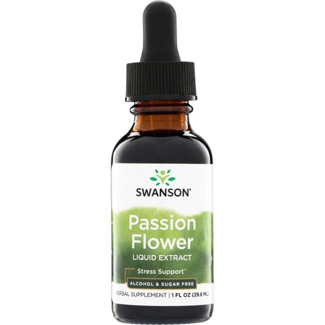 Swanson Passion Flower Flüssigextrakt, 1 oz Flasche mit Tropfer.