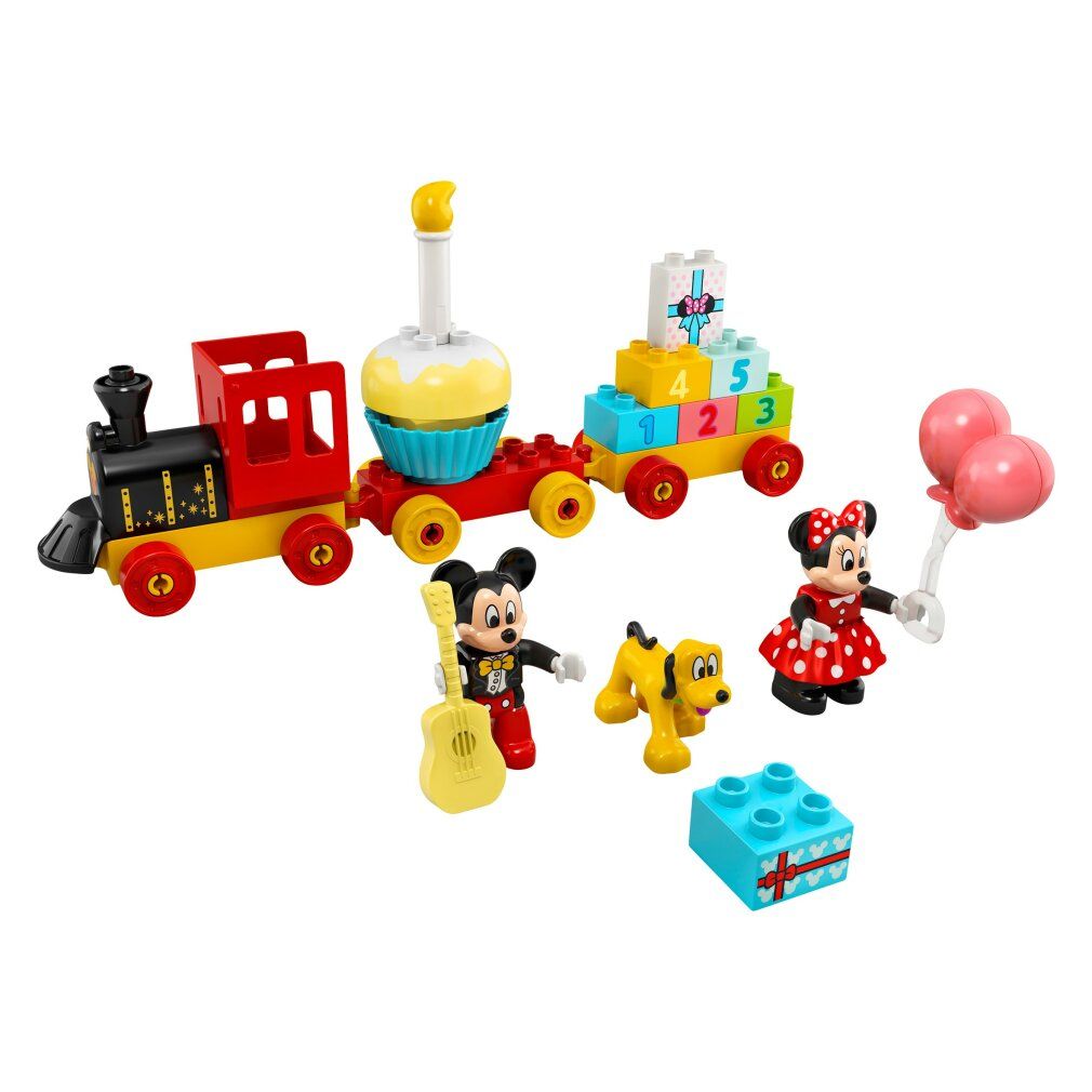 LEGO Duplo 10941 Mickys und Minnies Geb.zug. Zug, Mickey, Minnie, Pluto, Gitarre, Geschenk und Geburtstagskuchen.
