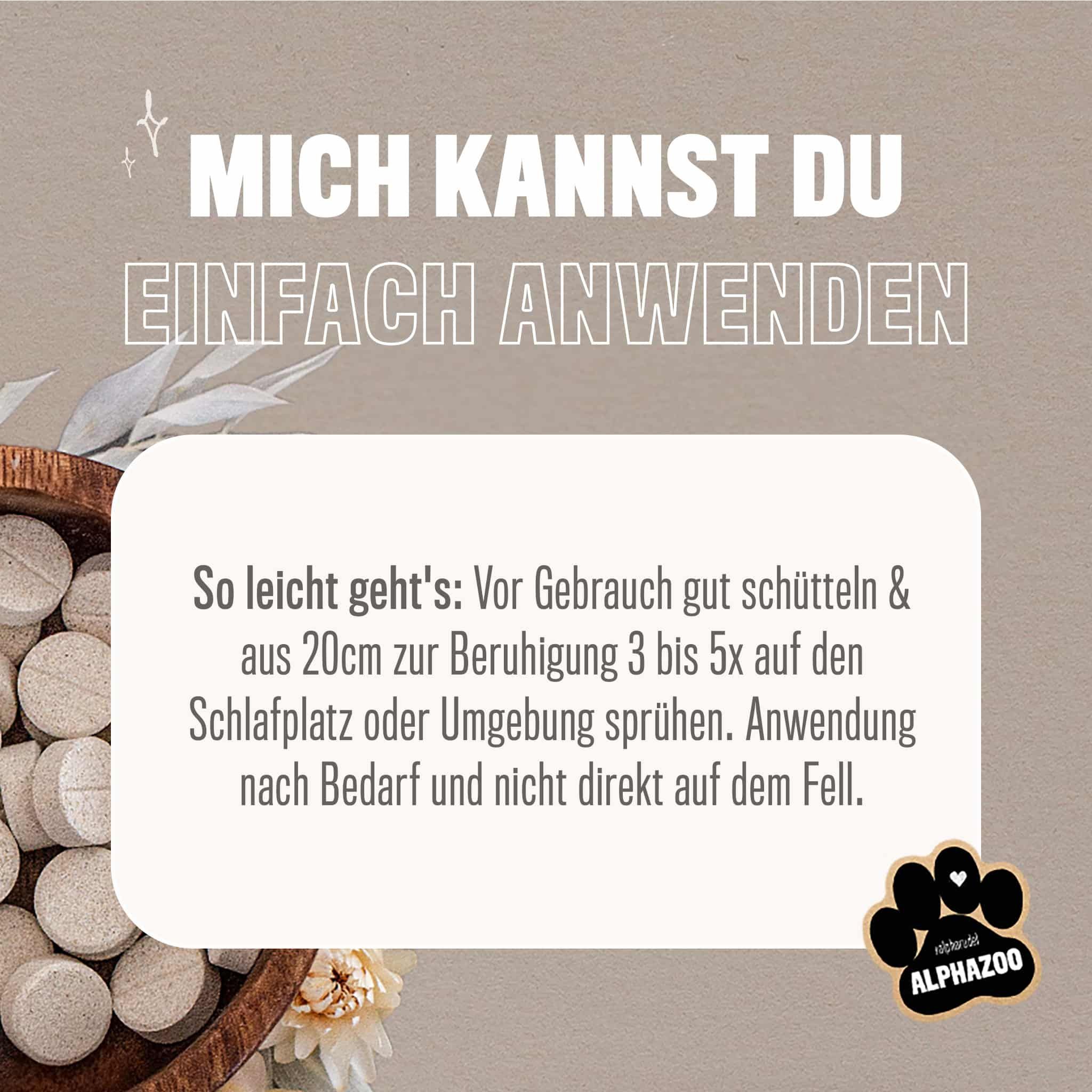 ALPHAZOO Brandlöscher Anti Juckreiz Spray für Hunde & Katzen I Sanfte Beruhigung für Fell und Haut