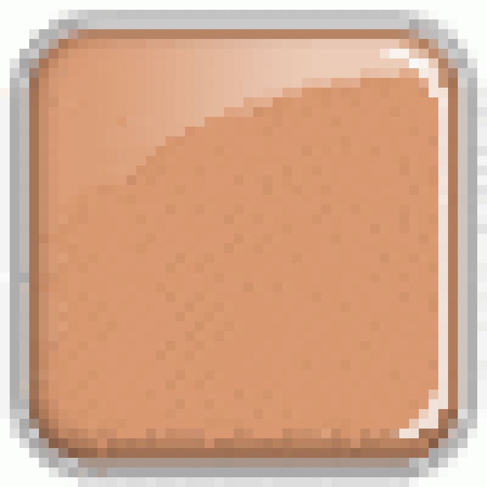 Quadratische, pixelige Darstellung eines Make-ups in einem hellen Beigeton.