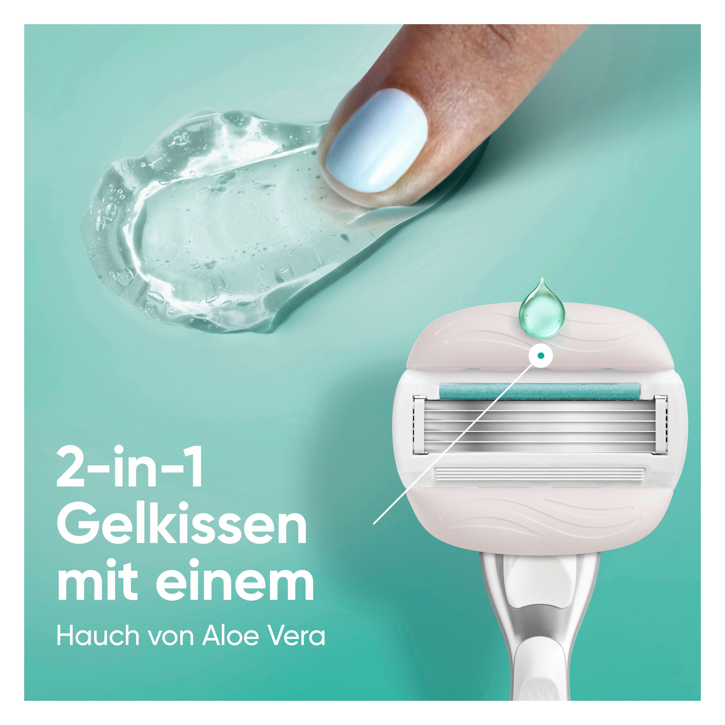 Gillette Venus - Nassrasierer "Comfortglide Sensitive" + 3 Rasierklingen & -halter