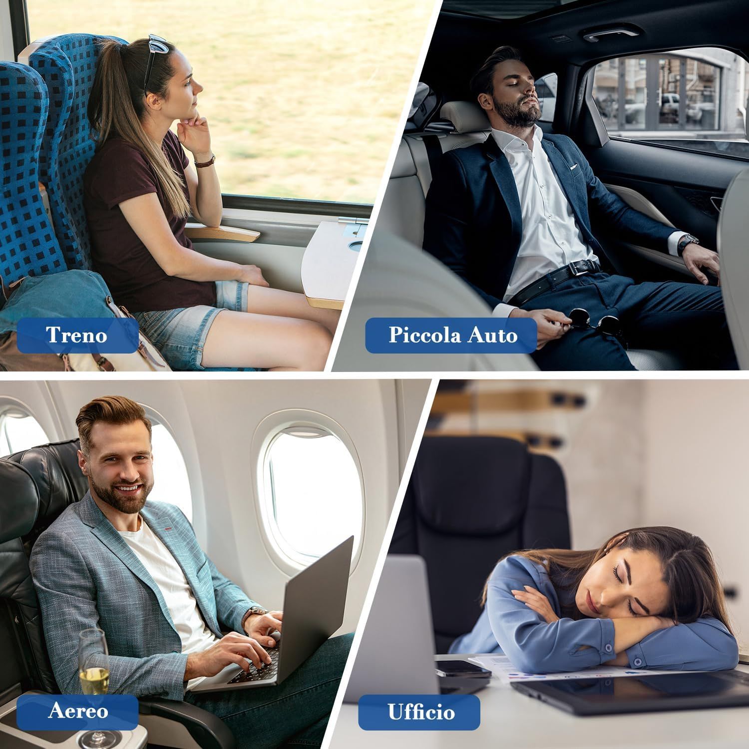 Nourideaux Nackenkissen Grau Flugzeug Reise