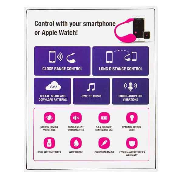 Verpackung mit Symbolen und Text. Enthält Informationen über Funktionen und Eigenschaften des Produkts.