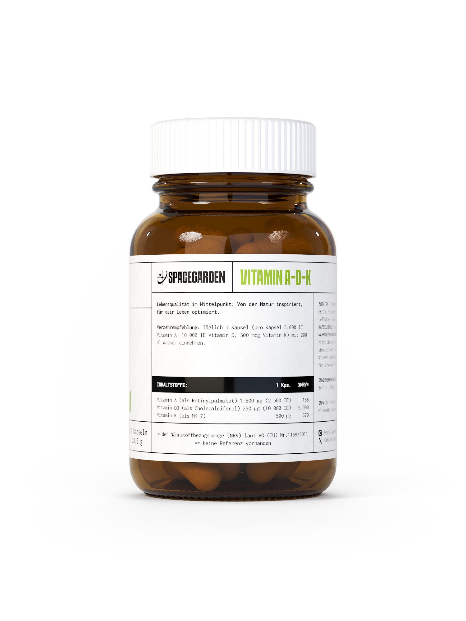 Spacegarden Vitamin D3, K2, A Kapseln