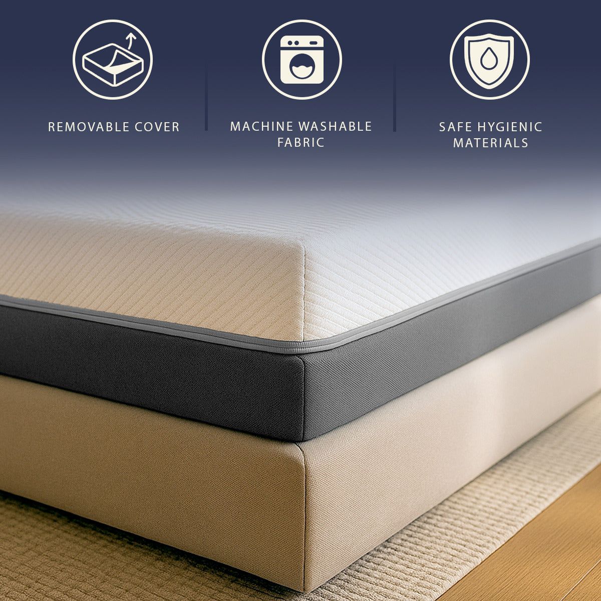 The White Stone Matratze 140x190 Memory Schaum und Waterfoam Hoch 22 cm
