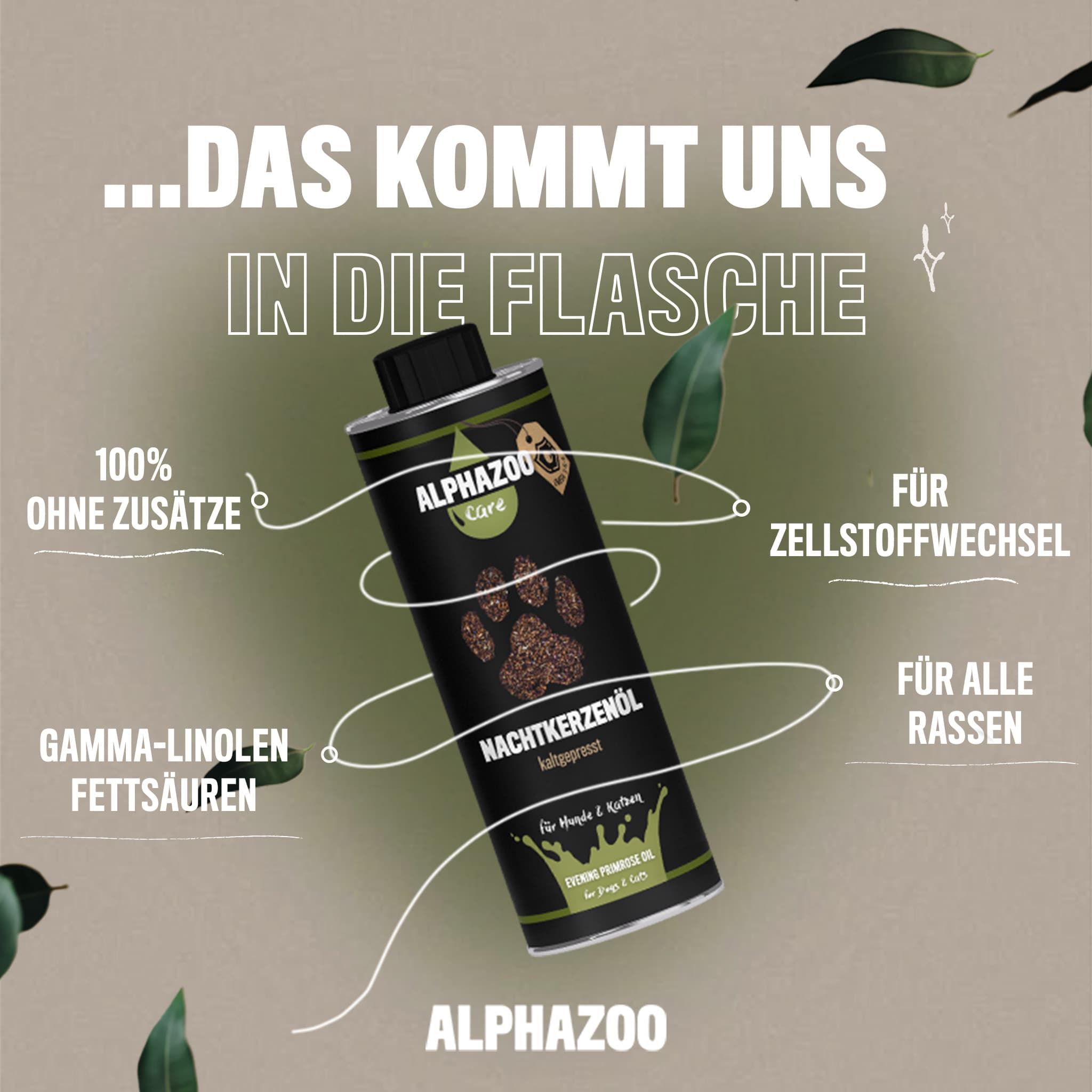 ALPHAZOO Premium Nachtkerzenöl für Hunde und Katzen