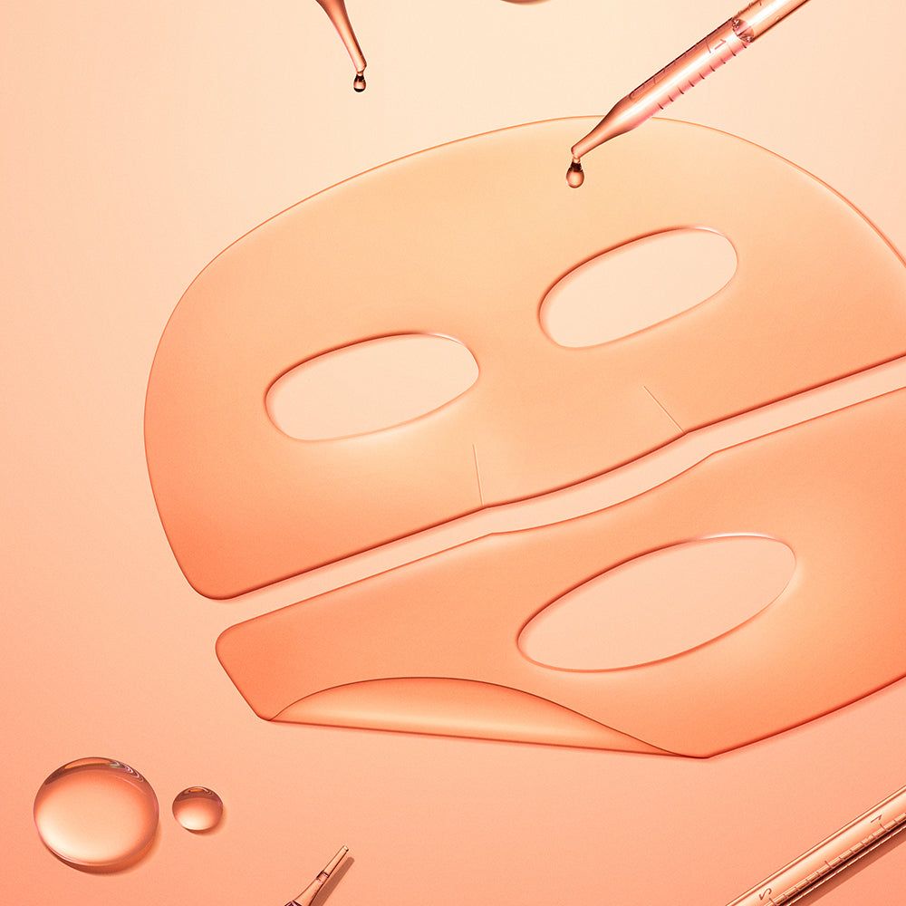 Eine Madeca Lab PDRN Skin Tightening Glow Gel Mask mit Pipetten und Tropfen.