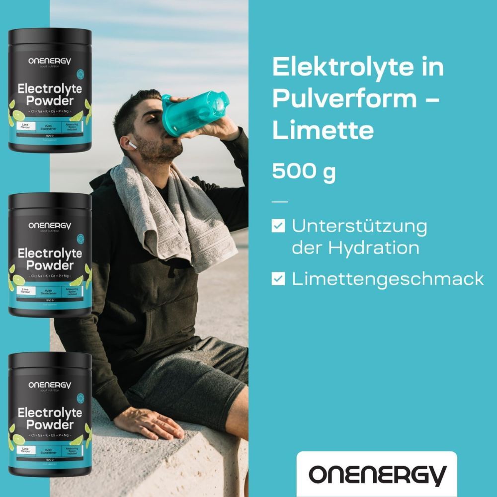 OnEnergy Elektrolyt Pulver Dose, Limetten, 500g.