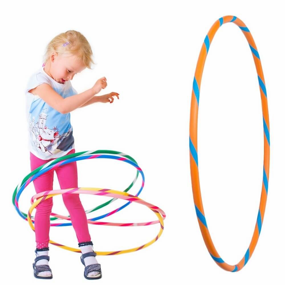 Hoopomania Kinder-Hula-Hoop mit Grip-Tape | Ø 80 cm | Orange-Blau